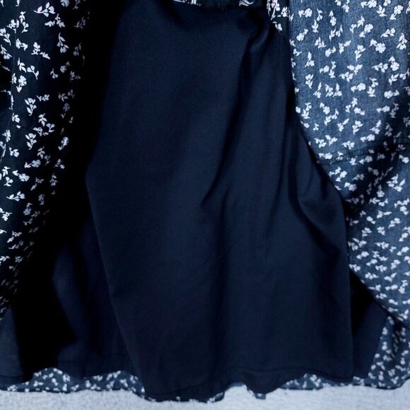 Ann Taylor Dress Women XXS Blue Floral Short Sleeve Tiered Prairie Cottage Core - Picture 12 of 16